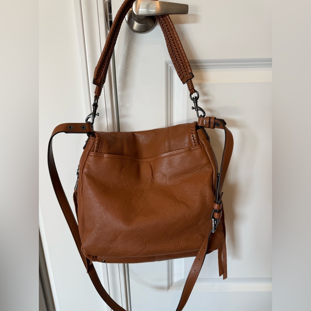 Aimee Kestenberg Tan/Brown Braided Flap Shoulder Bag - Picture 4 of 8